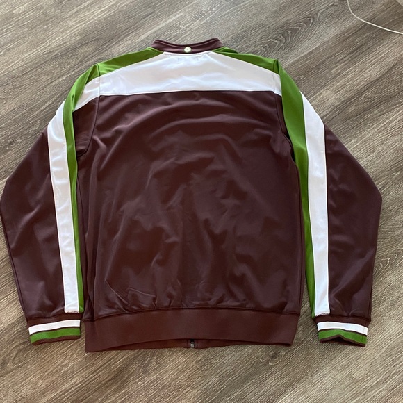 Ben Sherman men’s full zip retro track jacket brown green white stripe XL - Picture 6 of 6